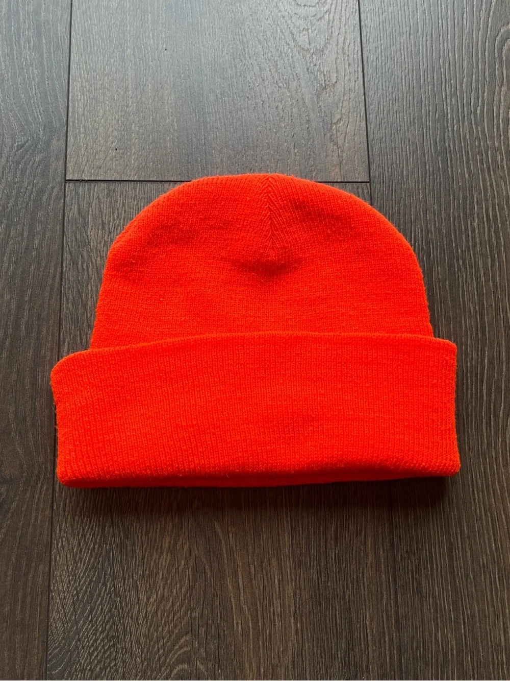 Orange Knit Beanie Hat
